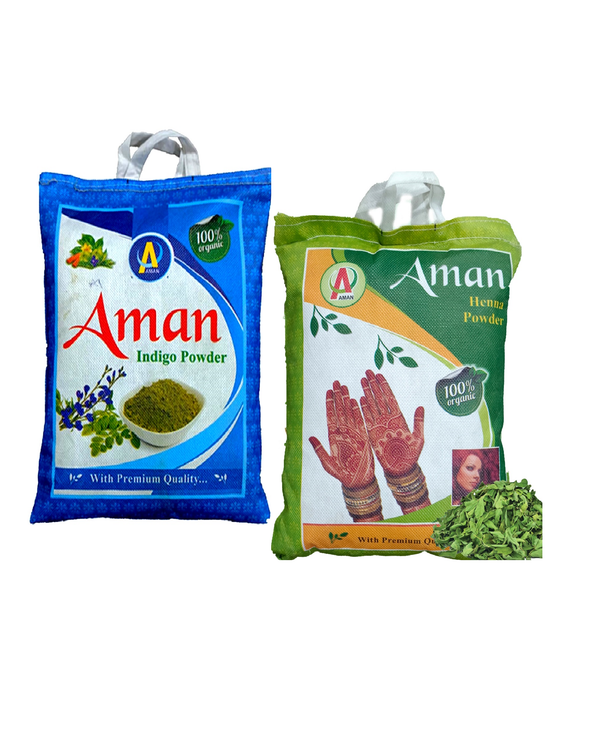 Aman Henna Indigo Powder Combo Pack – Premium Quality 100% Natural Powder