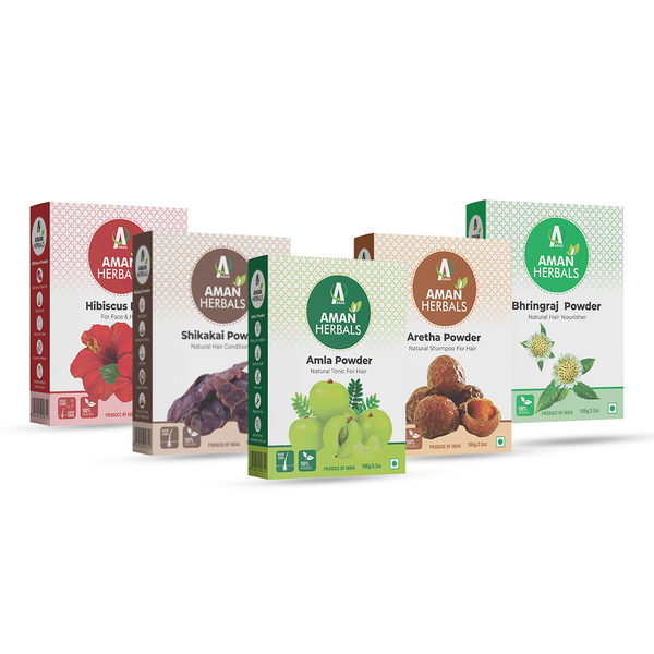 100% Natural Organic Amla, Reetha, Shikakai, Hibiscus & Bhringraj Powder